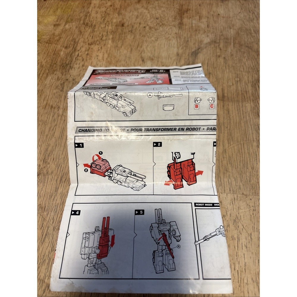 Transformers RiD 2001 Hasbro Mega Octane Instructions and Gun Accessory